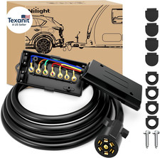 Heavy Duty 7 Way Inline Trailer Plug 8 Feet Connector Cable 7Pin RV round Extens