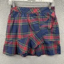 Vineyard Vines Skirt Womens Size 0 Plaid Tartan Ruffled Red Blue Green Yellow
