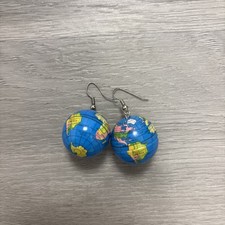 Pendientes Mapa Globo Tierra Mundo Años 80 Vintage Rompehielos Mapa Mundial