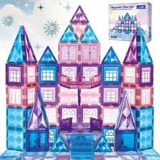 Little Pi 102pcs Frozen Princess Castle Magnetic Tiles Building Blocks - 3D D...