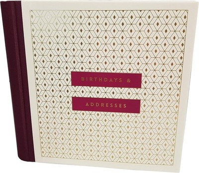 Klassisch schickes Adress- & Geburtstagsbuch - Hardcover Organizer mit Schmuckdetail