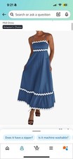 Blue And White Scallop Midi Dress