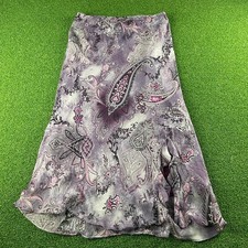 Vintage 90s Seperates Purple Paisley Whimsy Fairy Core Midi Skirt Sz M