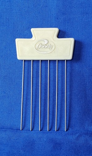 Vintage 70s 80s Goody Hair Pick Stainless Steel Tease Lift Comb Travel/Purse Sz - 第 1/10 張圖片