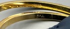 2 Signed Kenneth Jay Lane KJL Green/Clear Rhinestone Gold Bangle Bracelets — photo 5