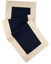 Timeless Runner with Gold Embroidered, 59 x 19.6 inches - Handcrafted Navy Blue