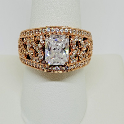 JTV Vanna K Bella Luce 18k Rose Gold Sterling Silver Cocktail Ring ~ Size 9