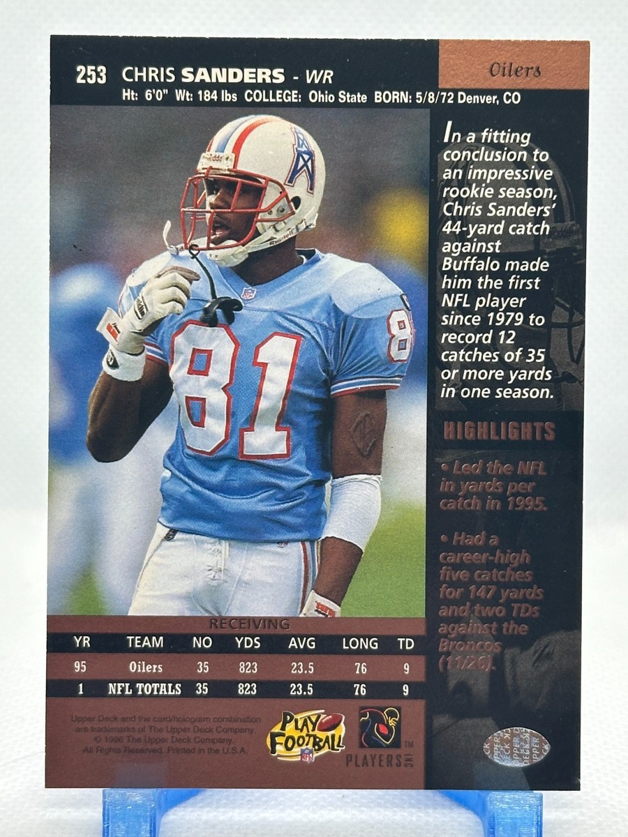 Chris Sanders 1996 Upper Deck #253 - Houston Oilers | eBay