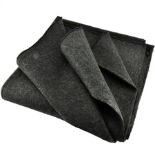 51"X 80" Multipurpo Gray Wool Blanket - 50 Wool, Lightweight 2 Lb, Zippered Bag