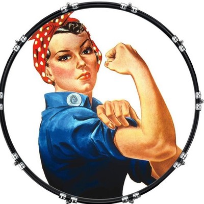 Aquarian 22'' Kick Bass Drum Head Graphical Image Front Skin Rosie