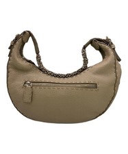 FENDI Selleria Chain Shoulder Bag Leather Handstitched Handbag Beige Women 99