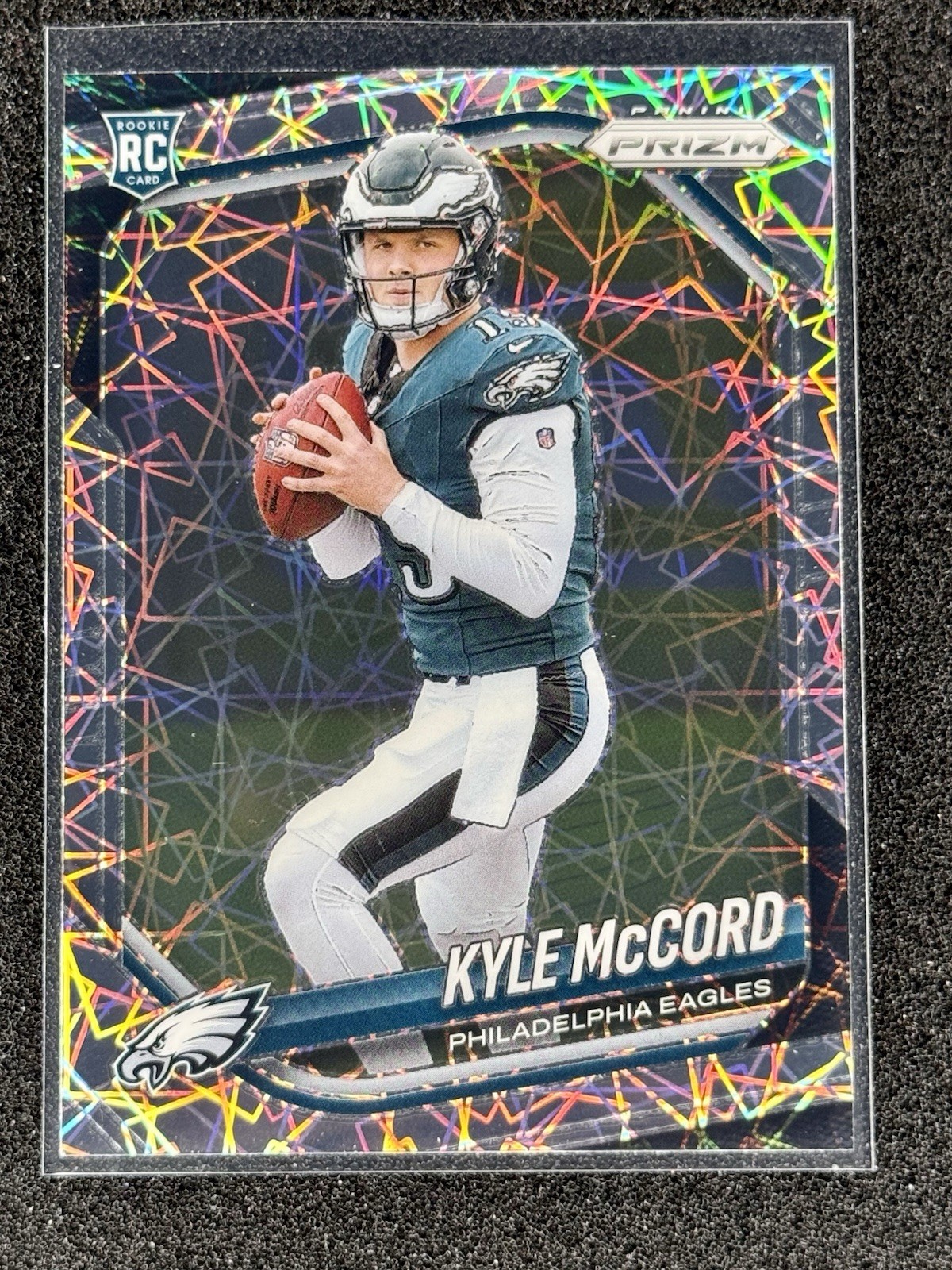 2025 Panini Prizm #377 Kyle McCord Lazer RC Eagles