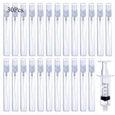 30Pcs 10ml/0.34 Oz Portable Refillable Clear Glass Empty Sprayer Perfume Bott...
