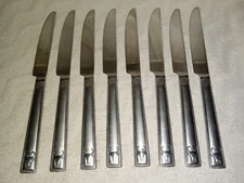 (8) Sonoma HAPPY TRAILS Dinner Knives Steer Head Design 9.25" Stainless