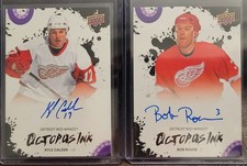 2025 26 Detroit Red Wings Centennial Octupus Ink Bob Rouse + Kyle Calder auto...