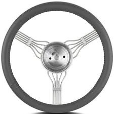 Lecarra 55406 15 In. Banjo Steering Wheel, Flaming River ,Dk Grey