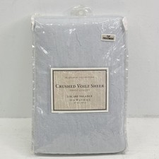 Platinum Collection Crushed Voile Sheer Scarf Valance 50" W x 216" L Pearl Blue