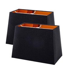 Set of 2 Square Lampshade, 12" X14" X10" Lampshade, No Assembly Required, Mod...