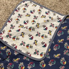 Gymboree Vintage 100 Cotton Reversible One Size Blanket 30x34  1 Stain