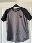 Sinners Attire Men's Grey Black Cotton Jersey Crew Neck Logo Raglan T-Shirt S