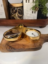 Heavy Brass Asprey Paperweight Clock Egg Or T...