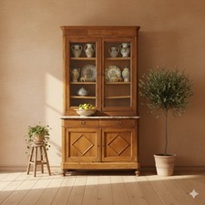 Credenza Libreria Antica Noce Pioppo Cassetti Ante Italia XIX Secolo Originale
