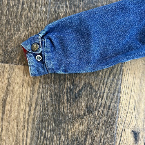 Giacca jeans vintage anni 80 bambino Osh Kosh B'gosh denim con bottoni fienile foderata in flanella - Foto 10 di 13
