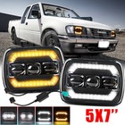 Pair 5x7" 7x6" LED Headlights DRL HI/LO w/Adapters For Holden Rodeo 1998-2003