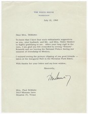Kennedy, John F.  - Typed letter signed AS PRESIDENT “Mission of friendship