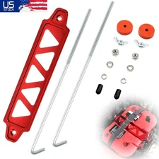 Universal Aluminum Car Battery Hold Tie Down Bracket Mount Kit with 10'' J Bolts