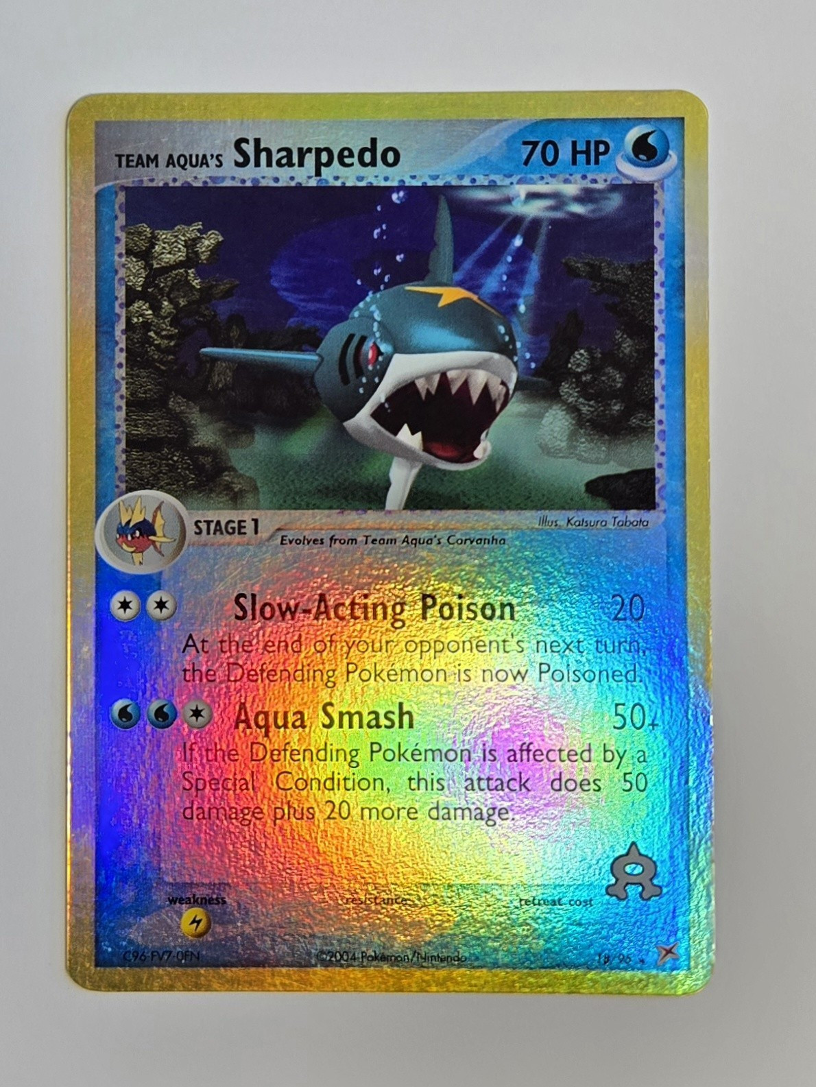 Team Aqua's Sharpedo 18/95 Team Magma vs Team Aqua Reverse Holo Rare 2004