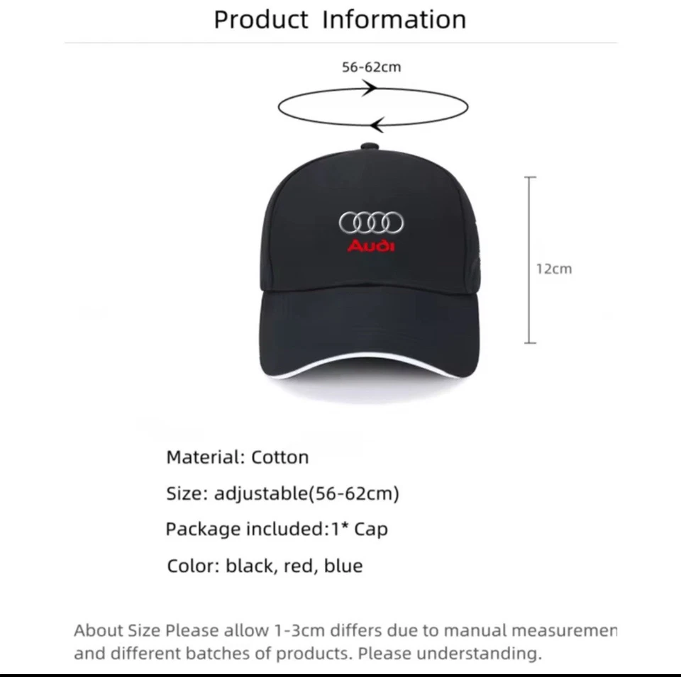 Gorra de béisbol ajustable negra bordada Audi Motorsport Foto 2 de 3