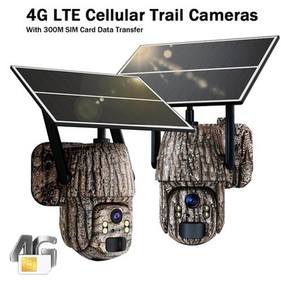 GMOX 4G LTE Solar Power Camera，Hunting Trail Camera 2K View Color Night Vision