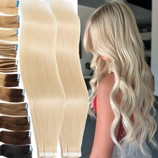 Tape In Skin Weft Russian Remy Human Hair Extensions 100 Remy Hair Thick 200G