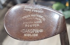 Antique Vintage Horace Partridge Boston Deep Groove Hickory Wood Shaft Golf Club