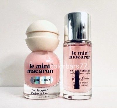 Le Mini Macaron Nail Lacquer Blush 10mL & Raspberry Nail & Cuticle Oil 10mL Set