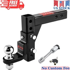 Adjustable Trailer Hitch Ball Mount - Fits 2-Inch Receiver, 2" Tow Balls