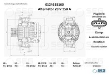 SEG Automotive 0124655160 Generator für MERCEDES-BENZ