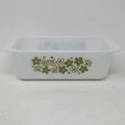 Vintage Pyrex 913 Spring Blossom Green Crazy Daisy Bread Loaf Pan 8 1/2”x 4 1/2”