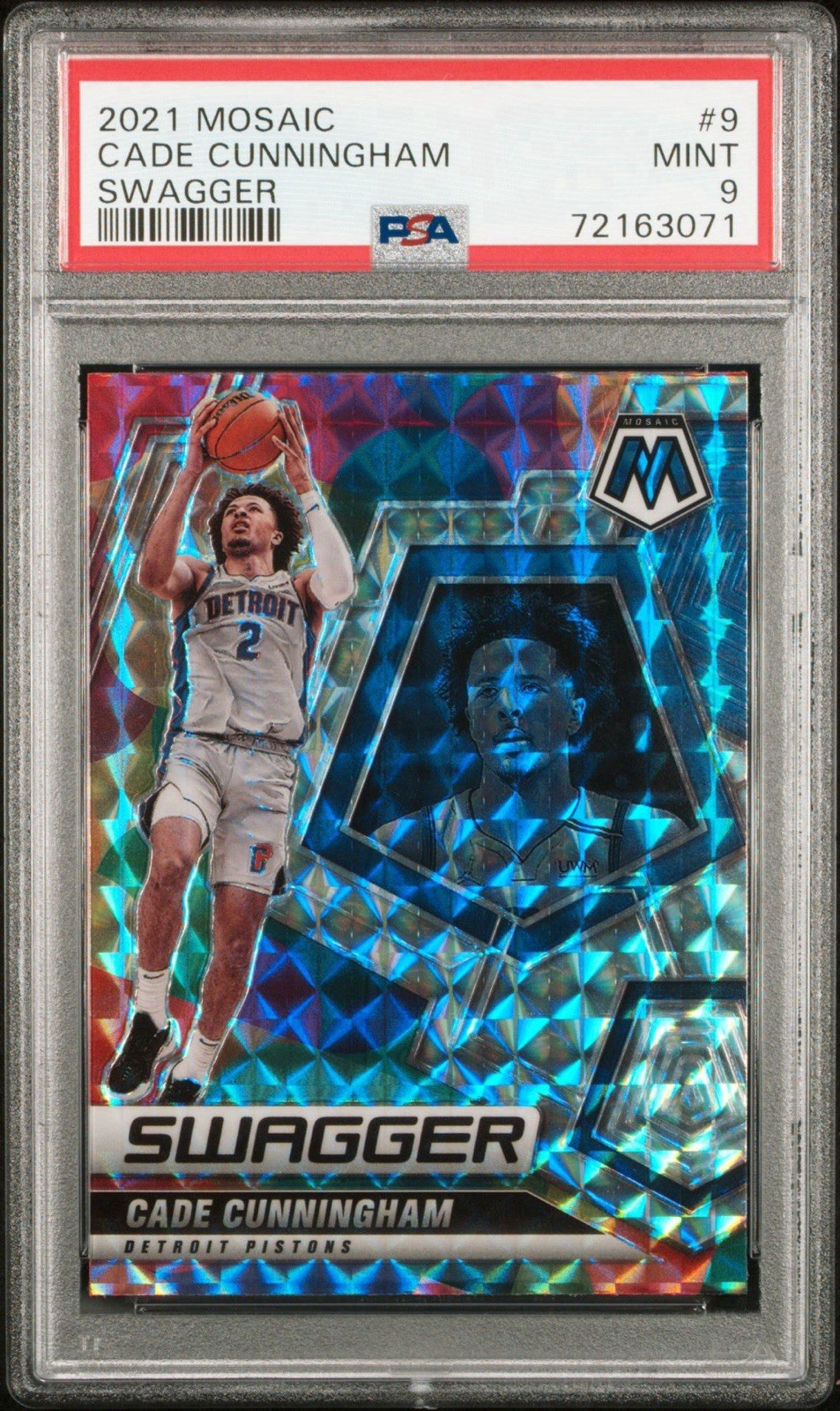 2021 Panini Mosaic Cade Cunningham Swagger 9 Prizm PSA 9 Rookie RC Pistons