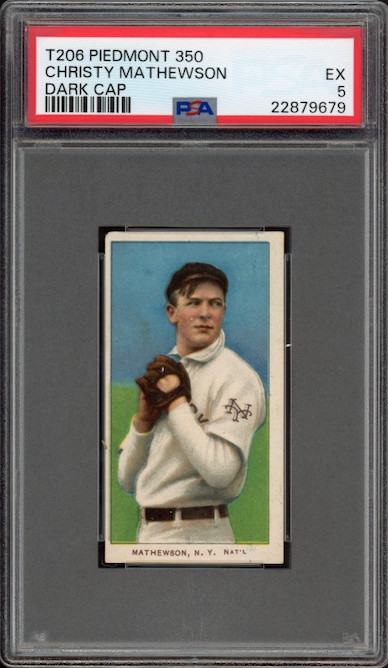 T206 Piedmont 350 Christy Mathewson Dark Cap PSA EX 5