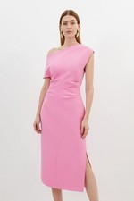 Karen Millen Bodycon Midi Dress UK6 in Pink RRP £199