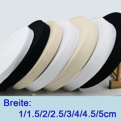 Cotton Herringbone Weave Webbing Ribbon Bias Binding for Sewing Width 1cm-5cm