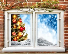 3D White Snow ZHUA724 Window Film Print Sticker Cling Stained Glass UV