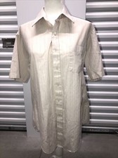 Vintage SEARS Men's Store Button Front Shirt 16 Polyester Cotton Pin Stripes