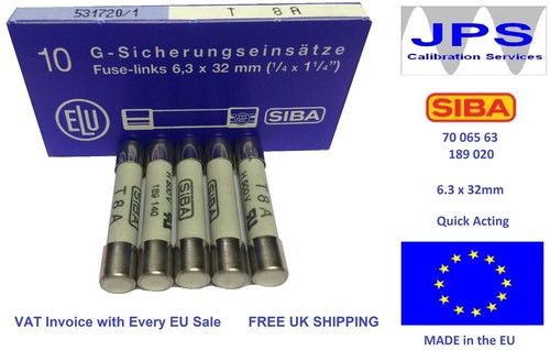 SIBA Fuse Time Lag 70 065 65 8A 70-065-65 T8A 500V typ 189140 JPSF057 Pk 1/5/10 - Picture 8 of 12