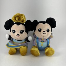 Walt Disney World 50th Anniversary Minnie And Mickey Mouse Wishables Plush Set