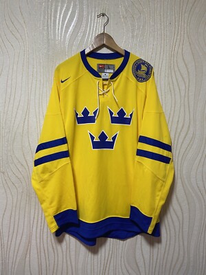 SWEDEN 2009 2010 HOCKEY SHIRT JERSEY NIKE 365238-749 sz L MEN
