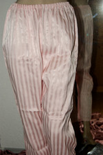 SATIN Glanz Pyjama-Hose Negligee-Hose Schlafanzughose Baumwollsatin rosa L/XL