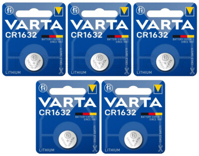 5 VARTA LITHIUM CR1632 6632 3V Button Coin Batteries